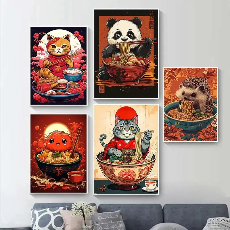 Assorted Japanese Animal & Food Posters