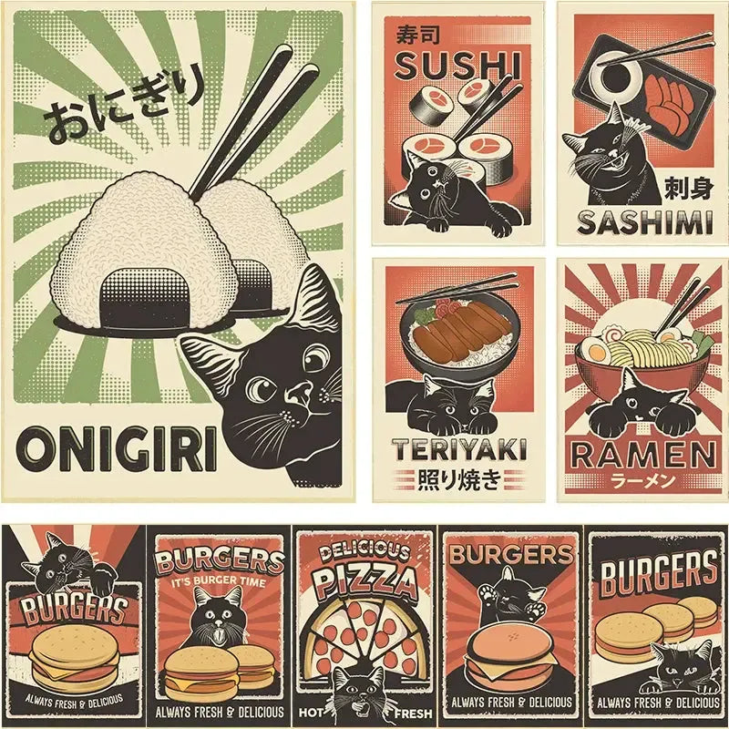 Assorted Japanese Food Posters