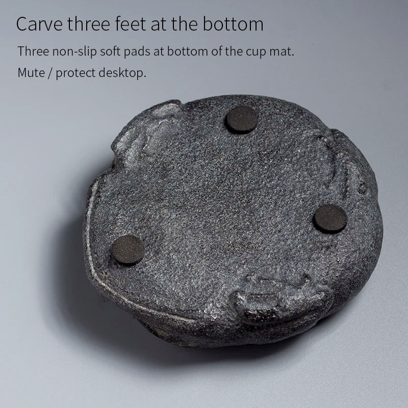 Black Stone Frog Tea Coaster