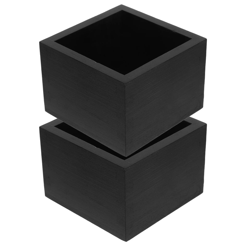 Black Wooden Sake Box (2 Pieces)