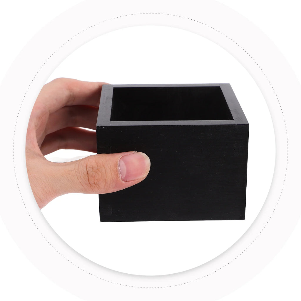 Black Wooden Sake Box (2 Pieces)