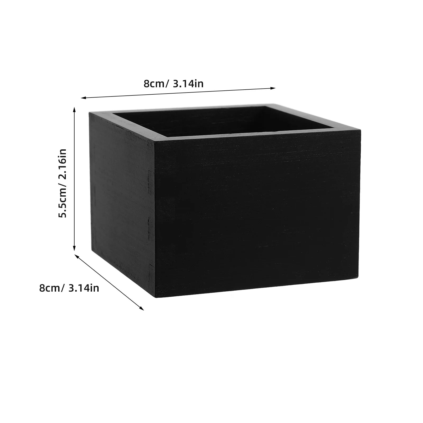 Black Wooden Sake Box (2 Pieces)