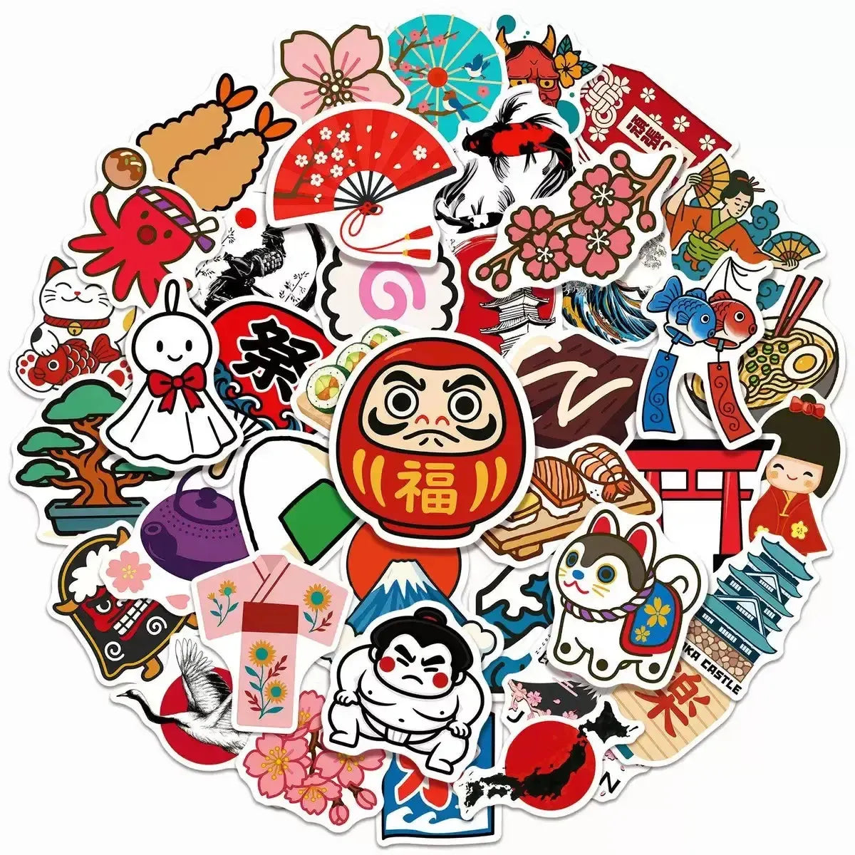 Bulk Traditional Waterproof Japanese Stickers