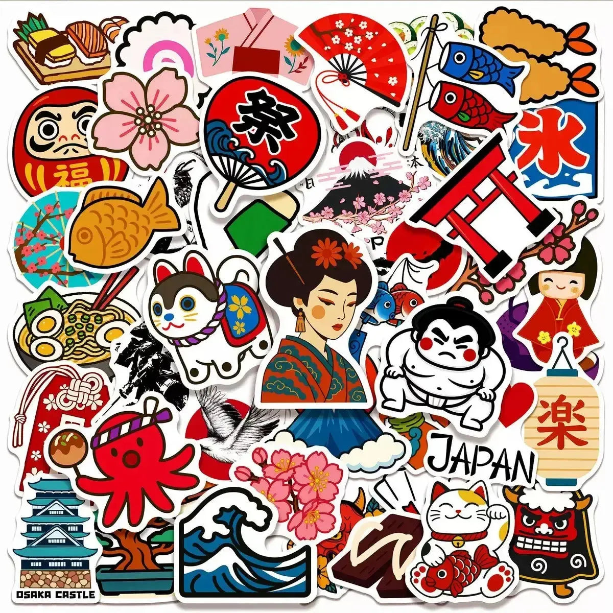 Bulk Traditional Waterproof Japanese Stickers