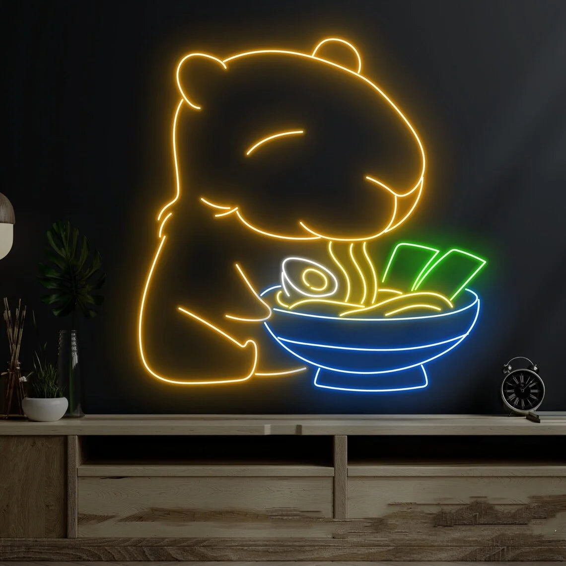 Capybara Ramen Neon Sign