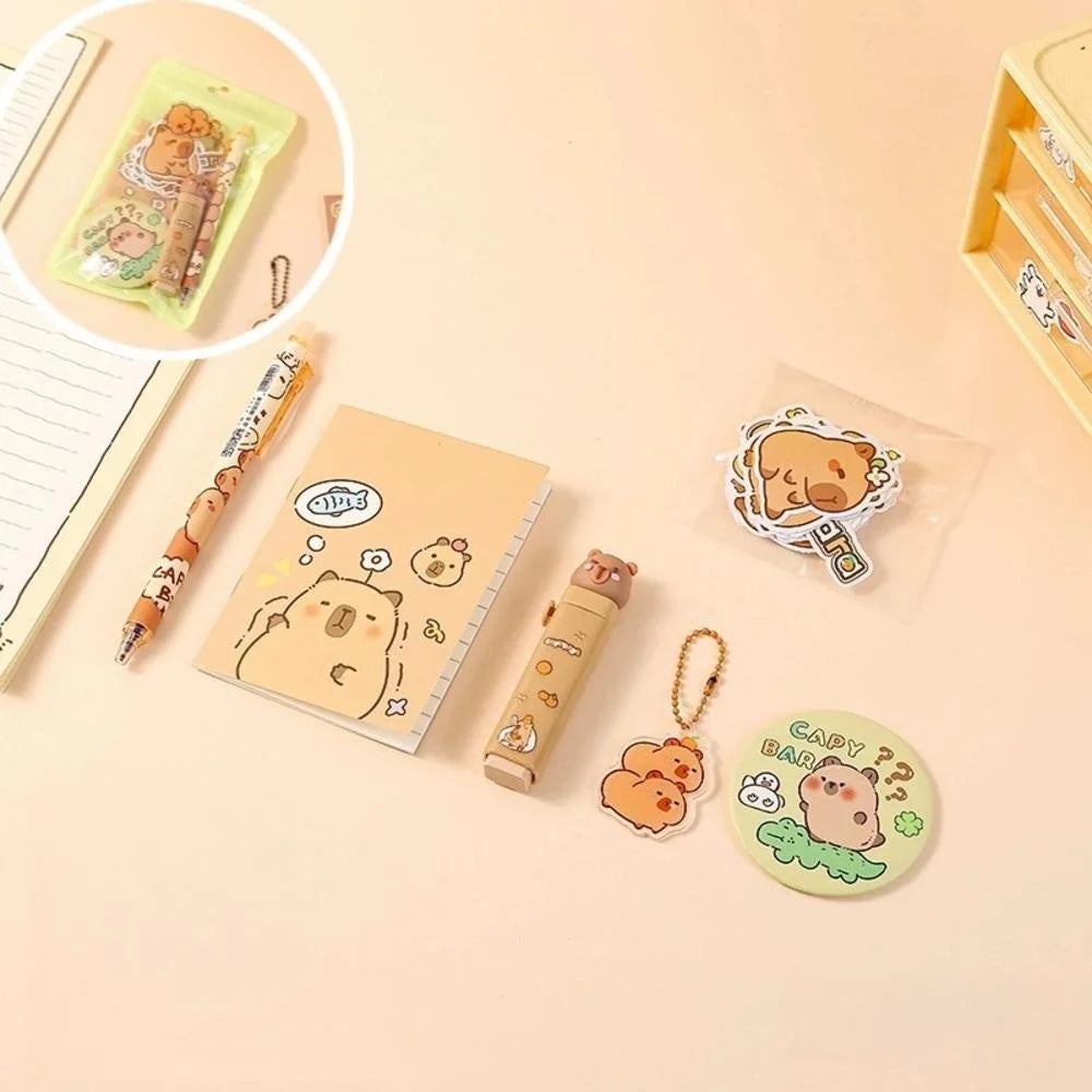 Capybara School Stationery Set with Stickers