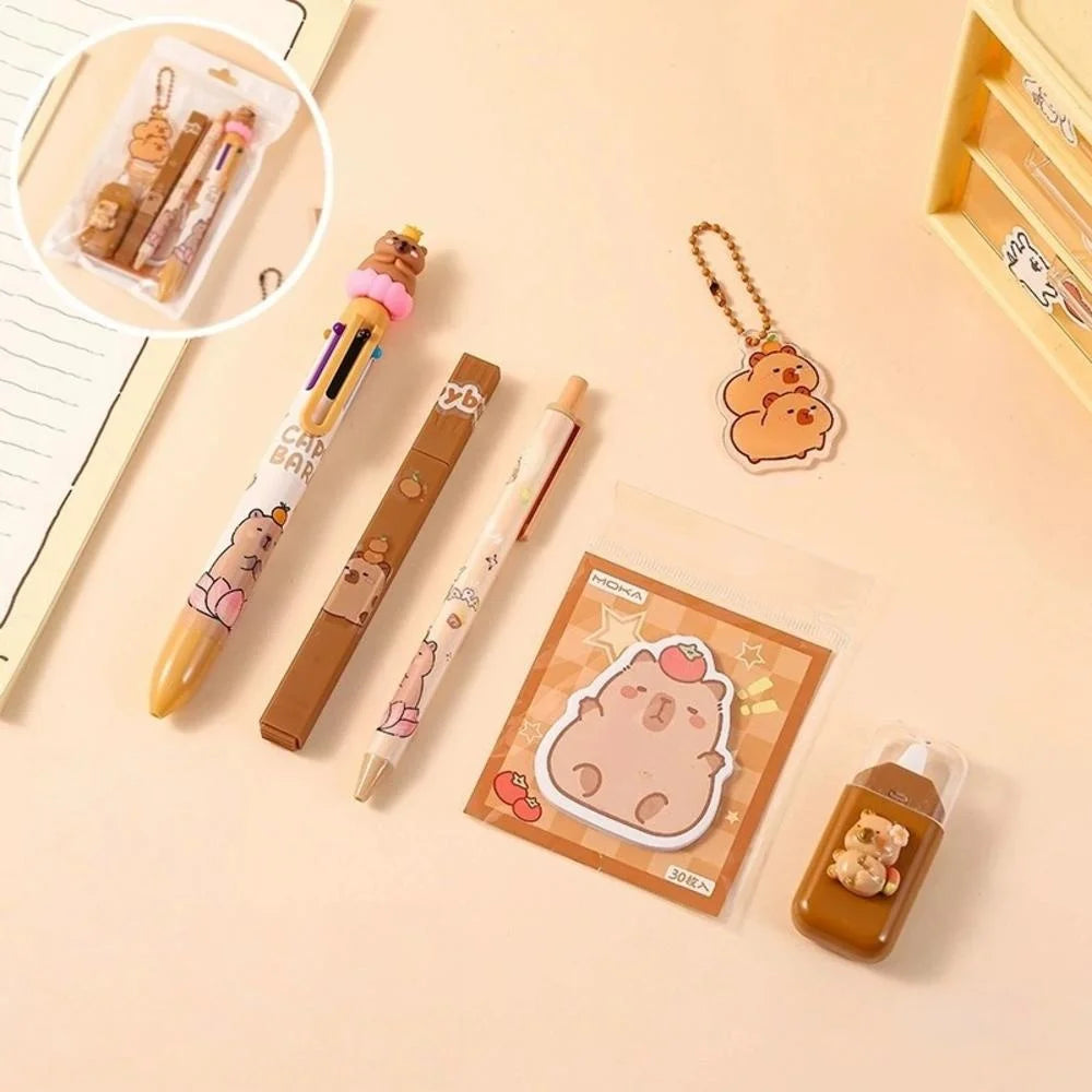 Capybara School Stationery Set with Stickers