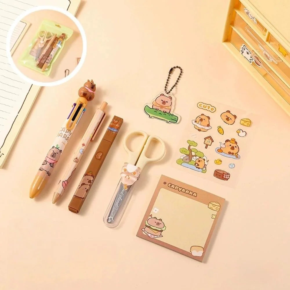 Capybara School Stationery Set with Stickers