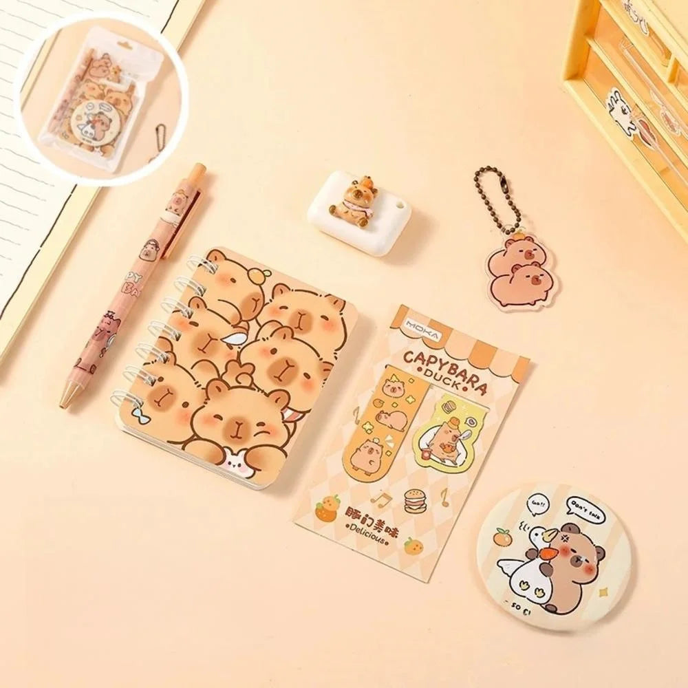 Capybara School Stationery Set with Stickers