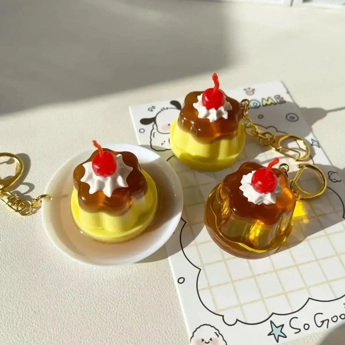 Caramel Pudding Key Chain