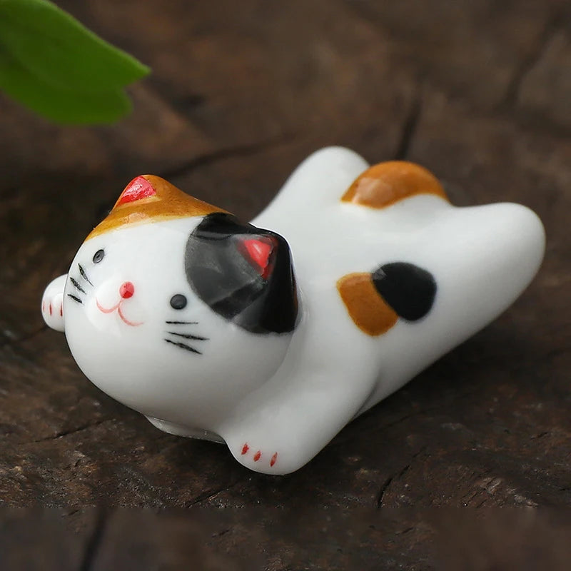 Cat Underglaze Ceramic Chopstick Holder
