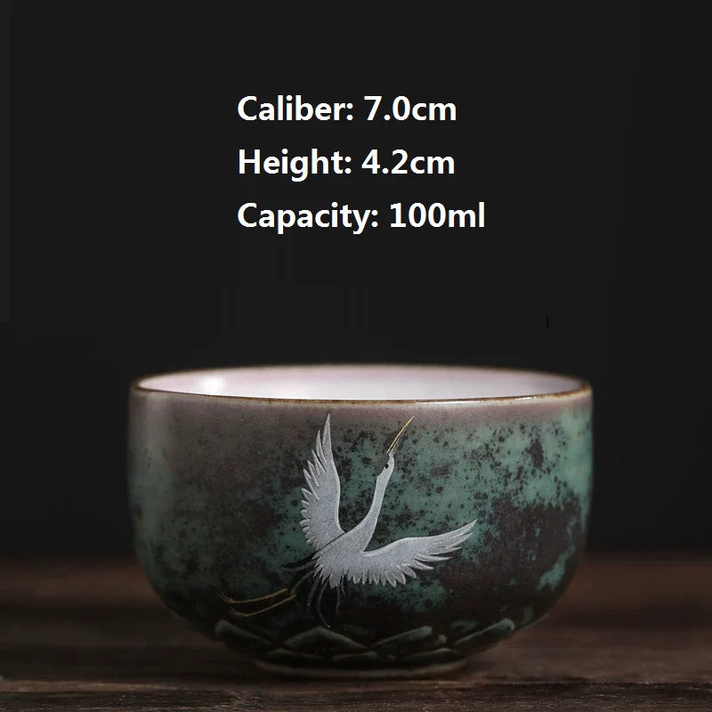 Ceramic Crane Coffee Cup