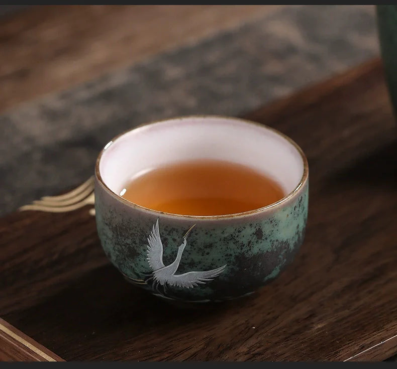 Ceramic Crane Coffee Cup