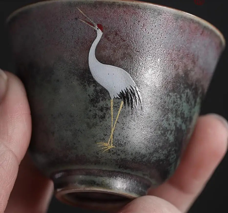 Ceramic Crane Coffee Cup