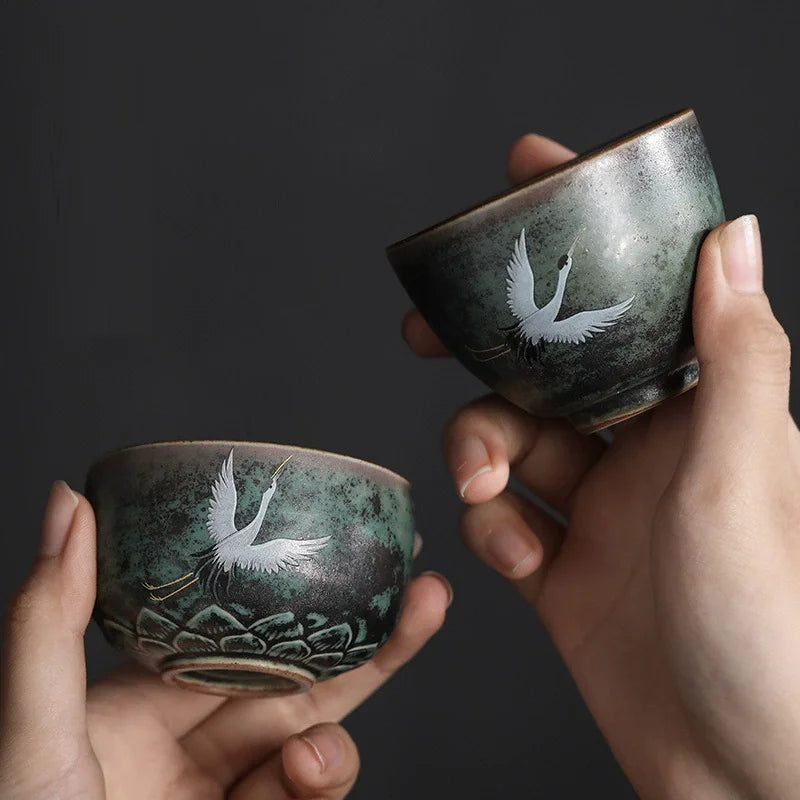 Ceramic Crane Coffee Cup