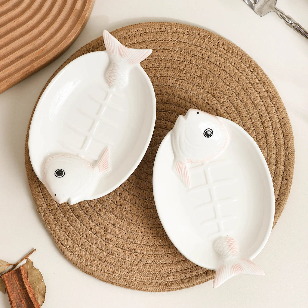 Ceramic Underglaze Salmon Plate