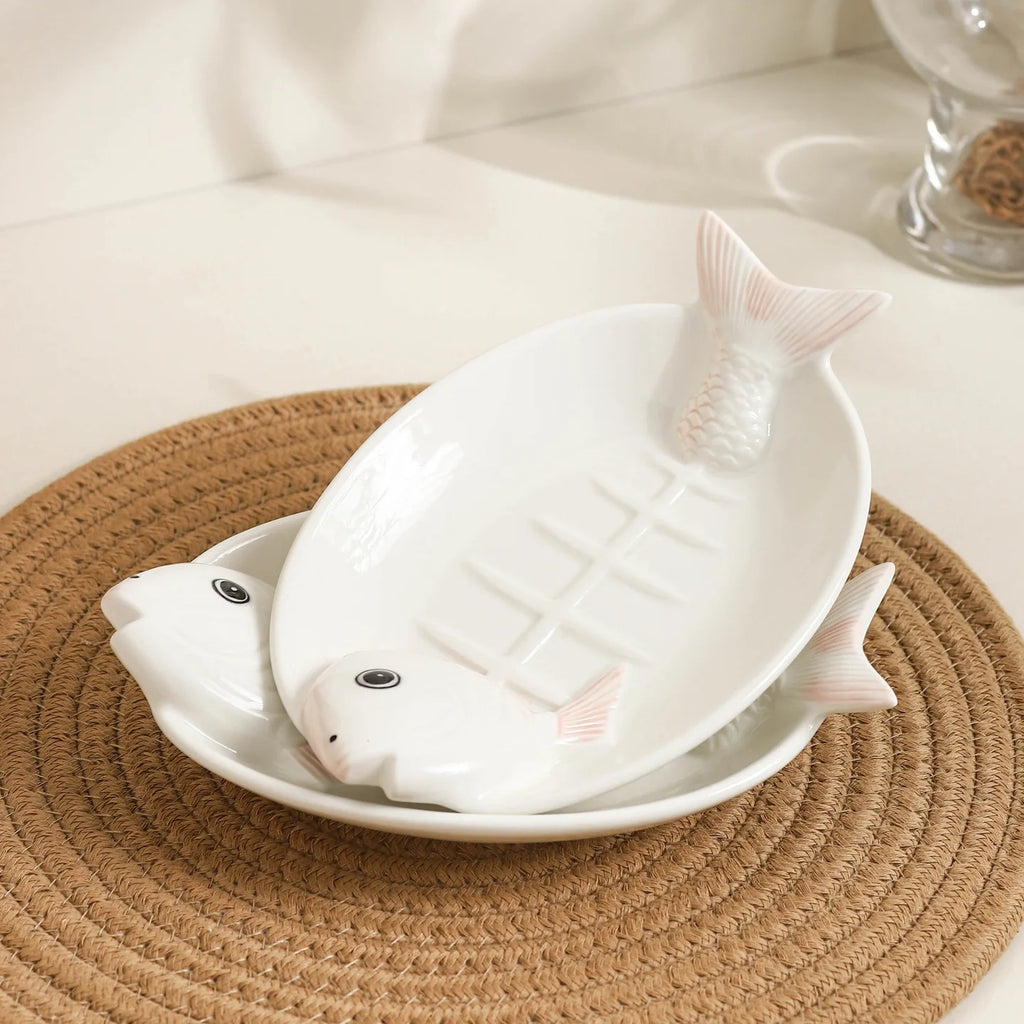 Ceramic Underglaze Salmon Plate