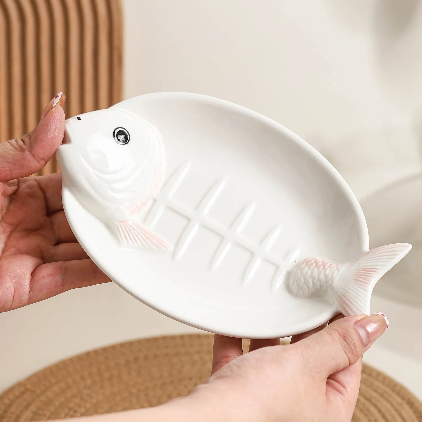 Ceramic Underglaze Salmon Plate