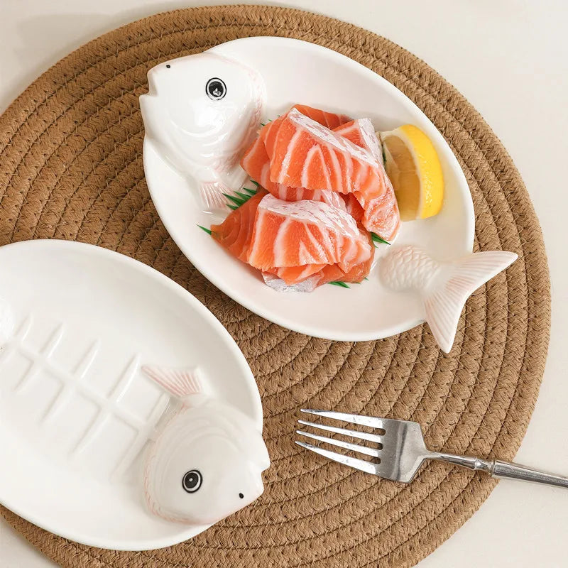 Ceramic Underglaze Salmon Plate