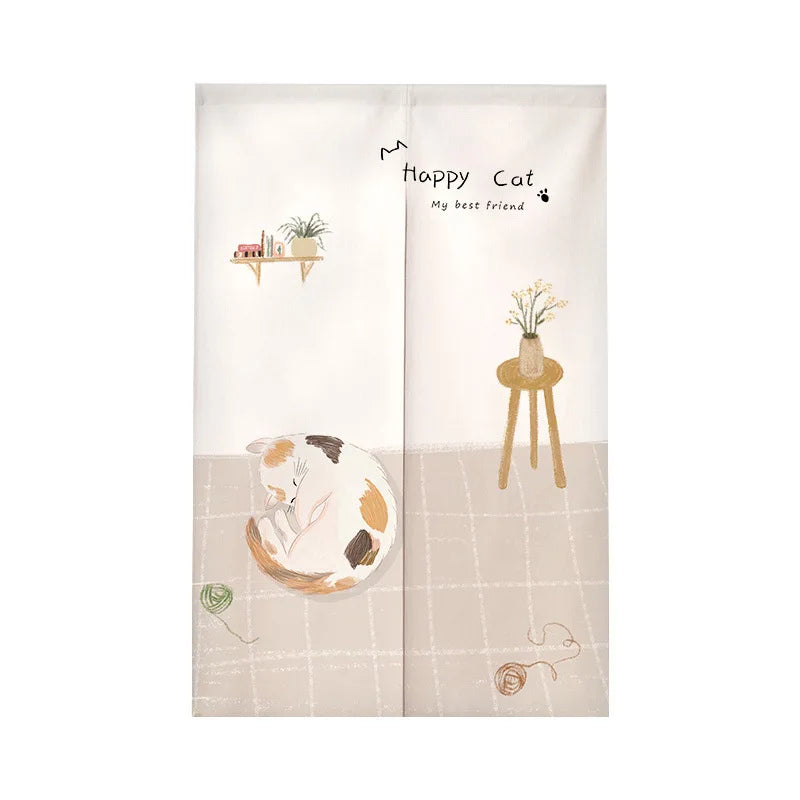 Cute Cat Half Curtain