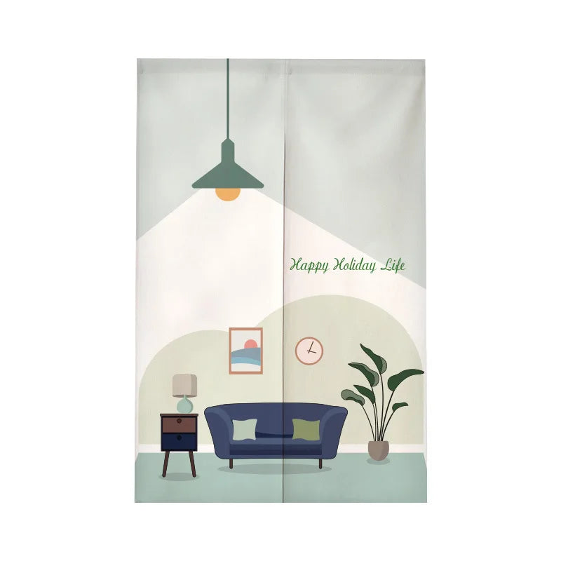 Cute Cat Half Curtain