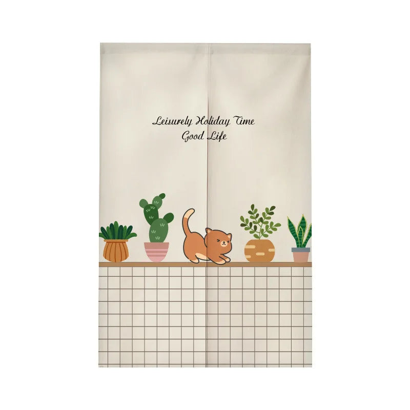 Cute Cat Half Curtain