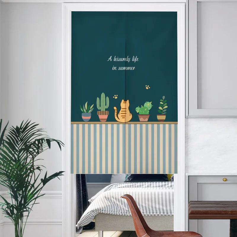Cute Cat Half Curtain