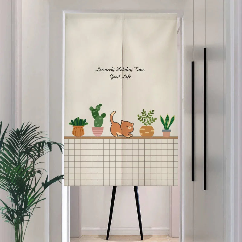 Cute Cat Half Curtain