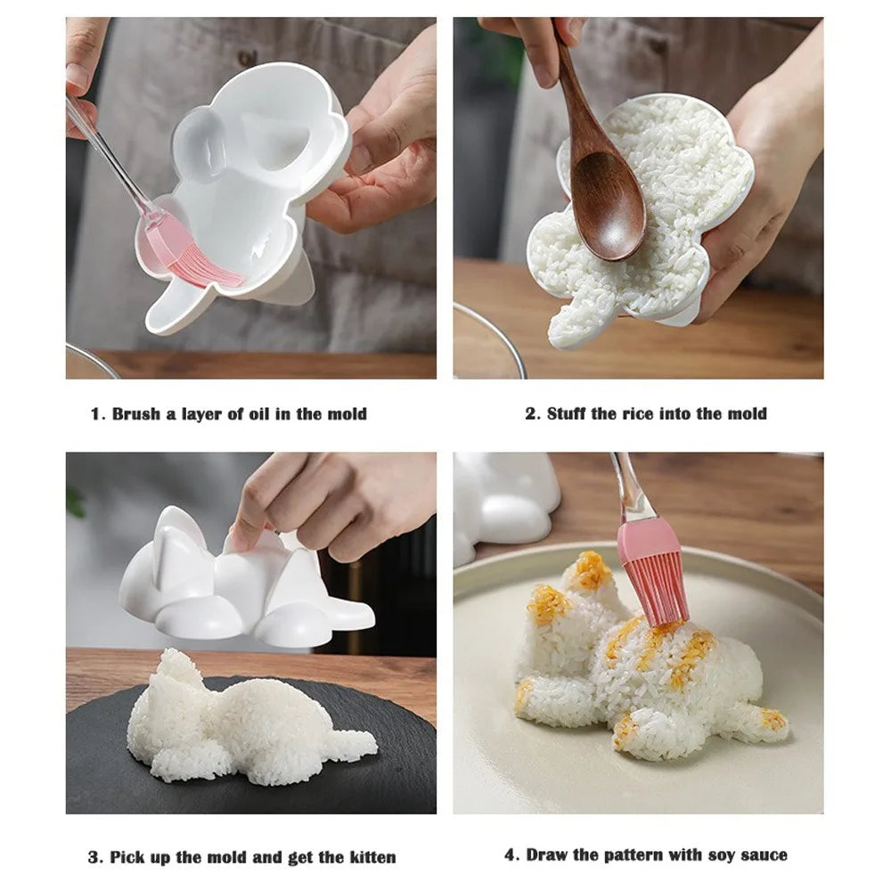 Cute Neko Cat Rice Mold