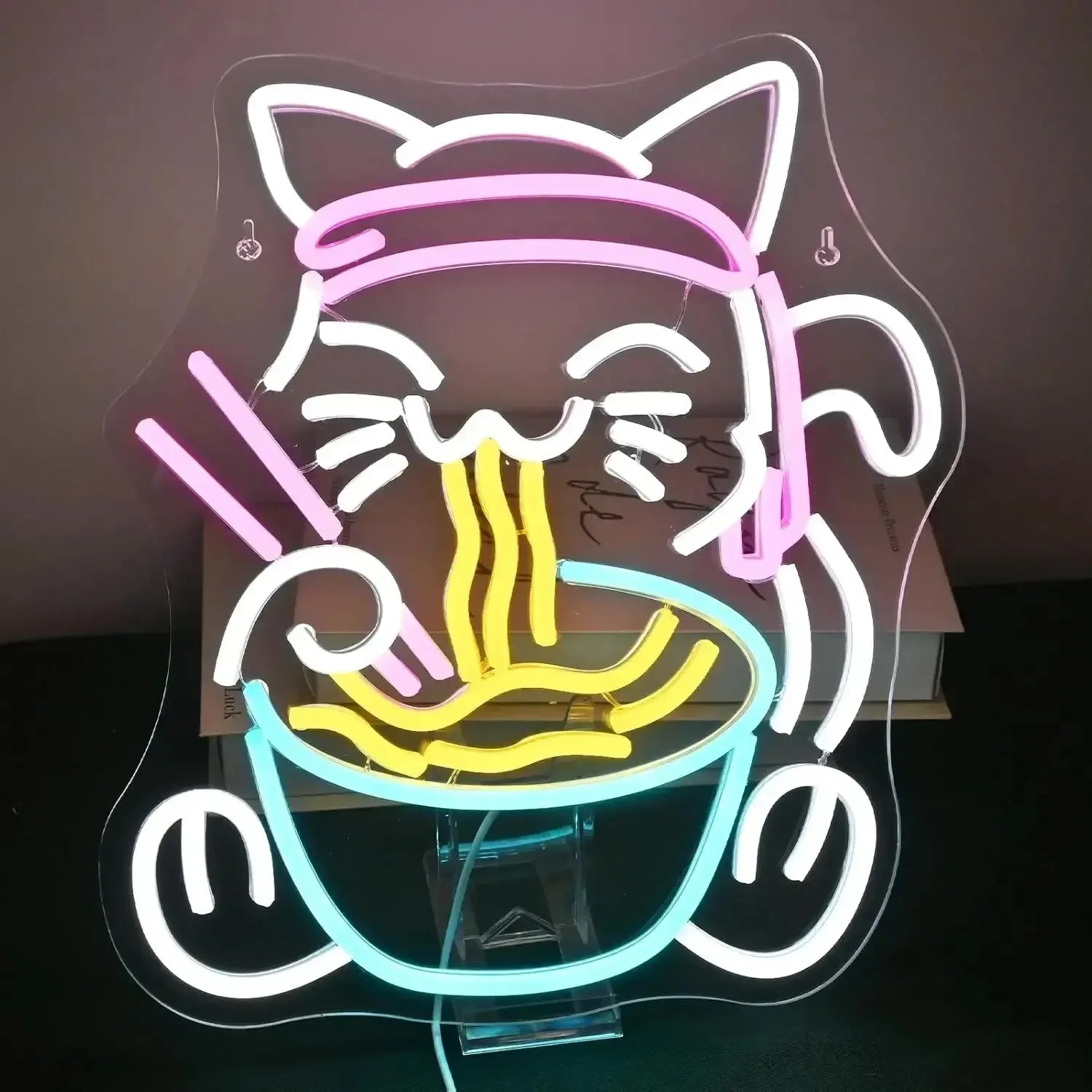 Fortune Lucky Cat Ramen Neon Sign
