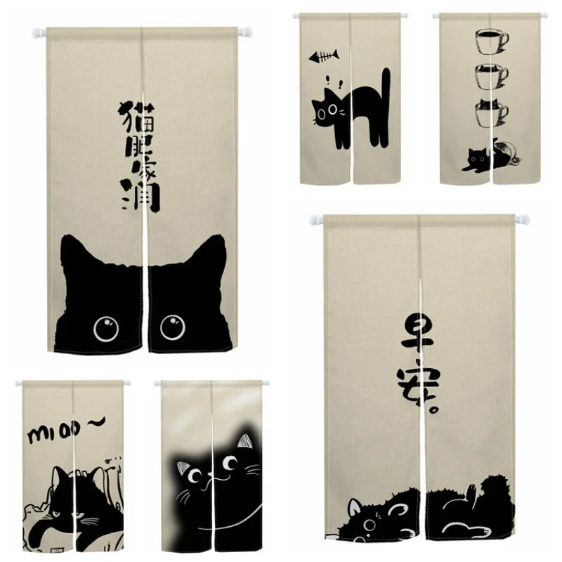 Izakaya Neko Half Curtains