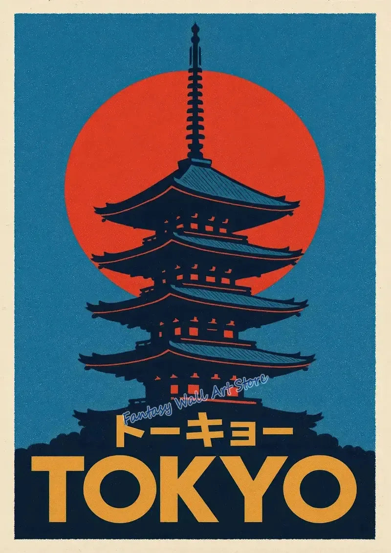 Japan Traveling Vintage Art