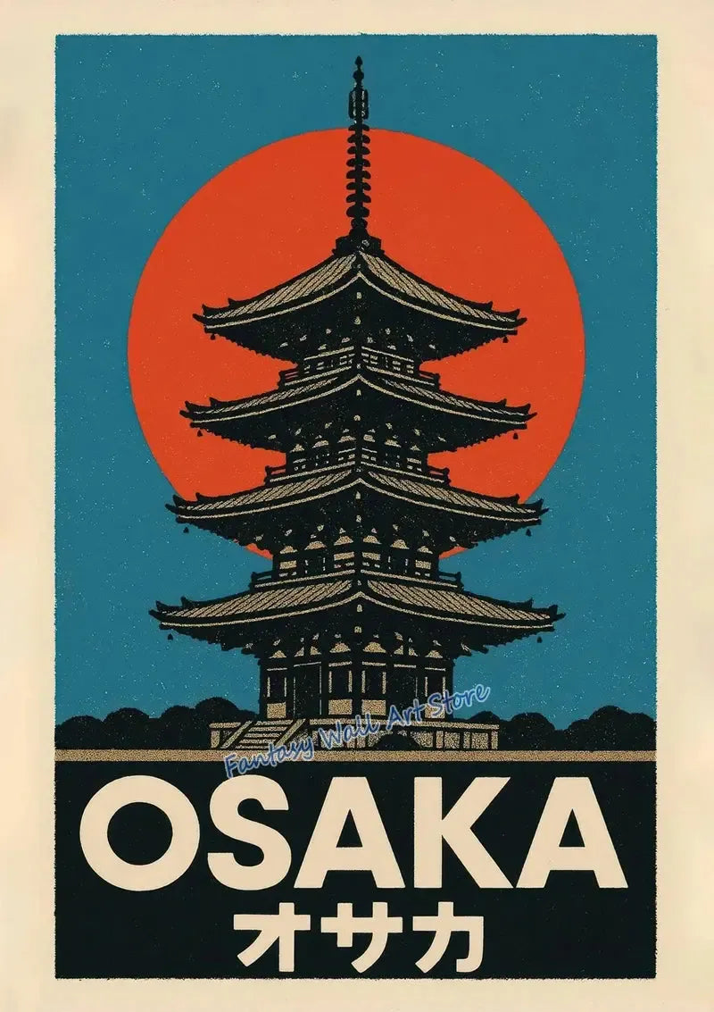 Japan Traveling Vintage Art