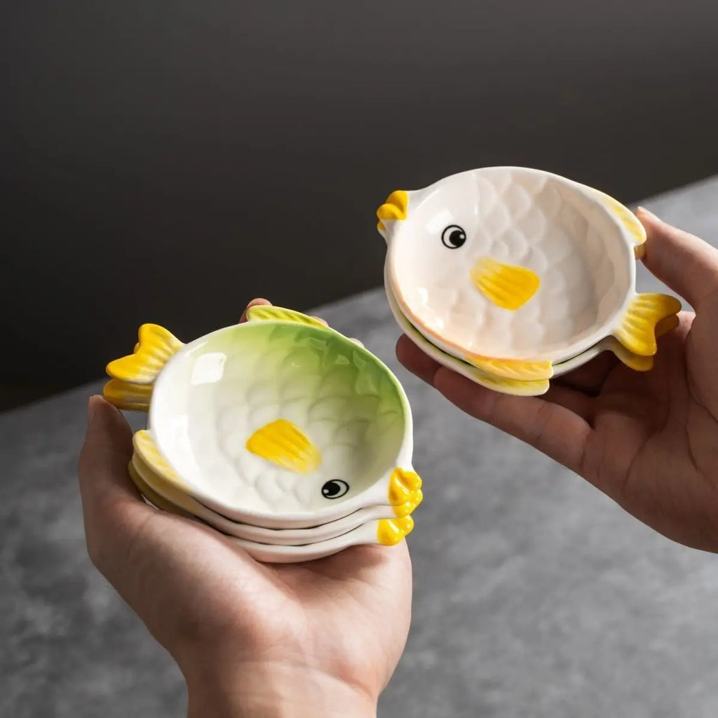 Japanese Cartoon Fish Ceramic Plate