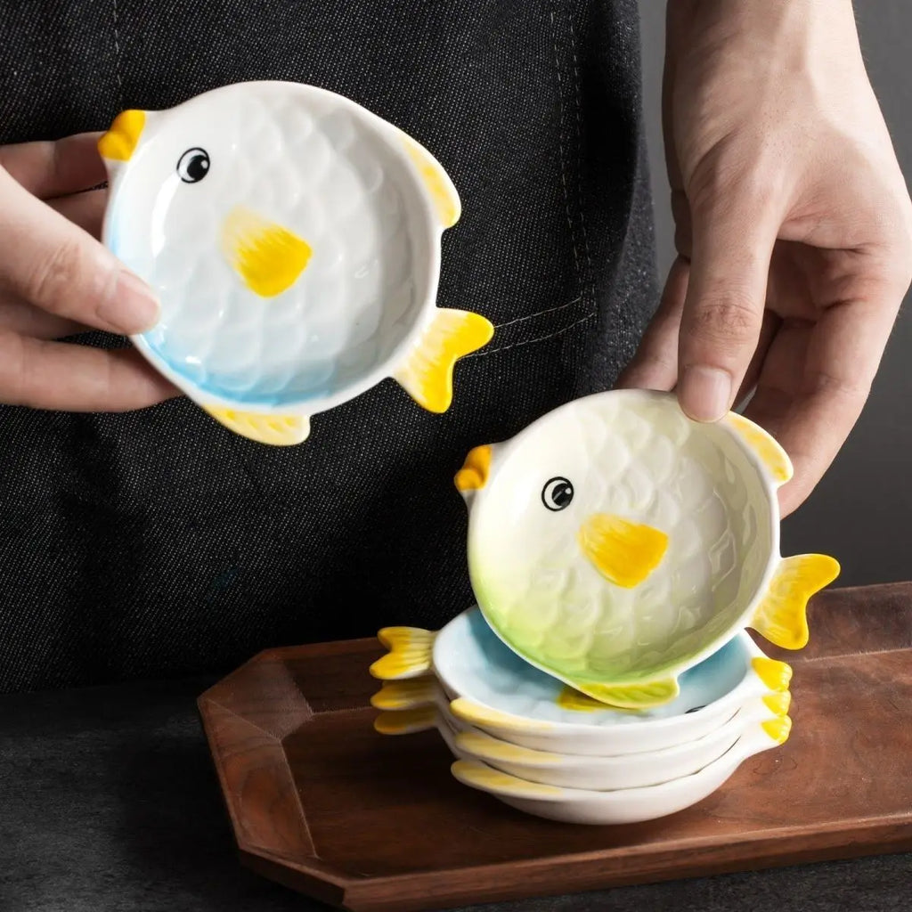 Japanese Cartoon Fish Ceramic Plate