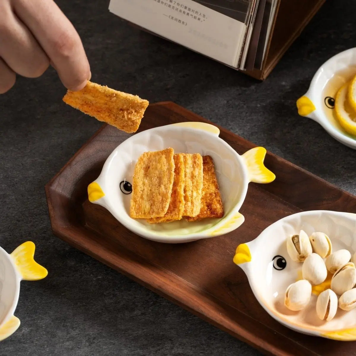 Japanese Cartoon Fish Ceramic Plate