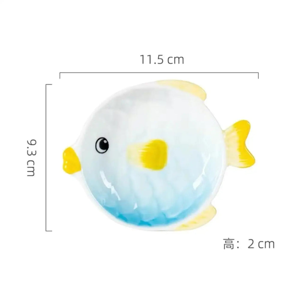 Japanese Cartoon Fish Ceramic Plate