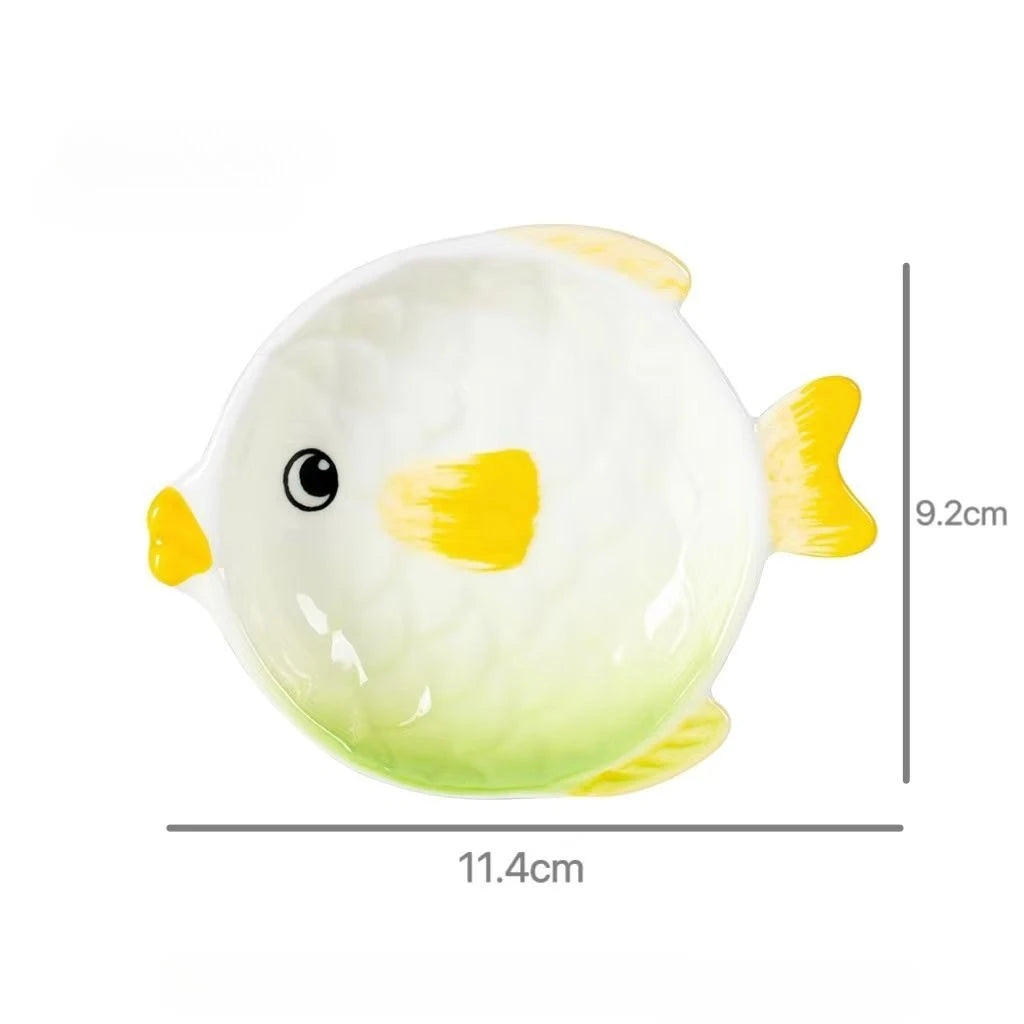 Japanese Cartoon Fish Ceramic Plate