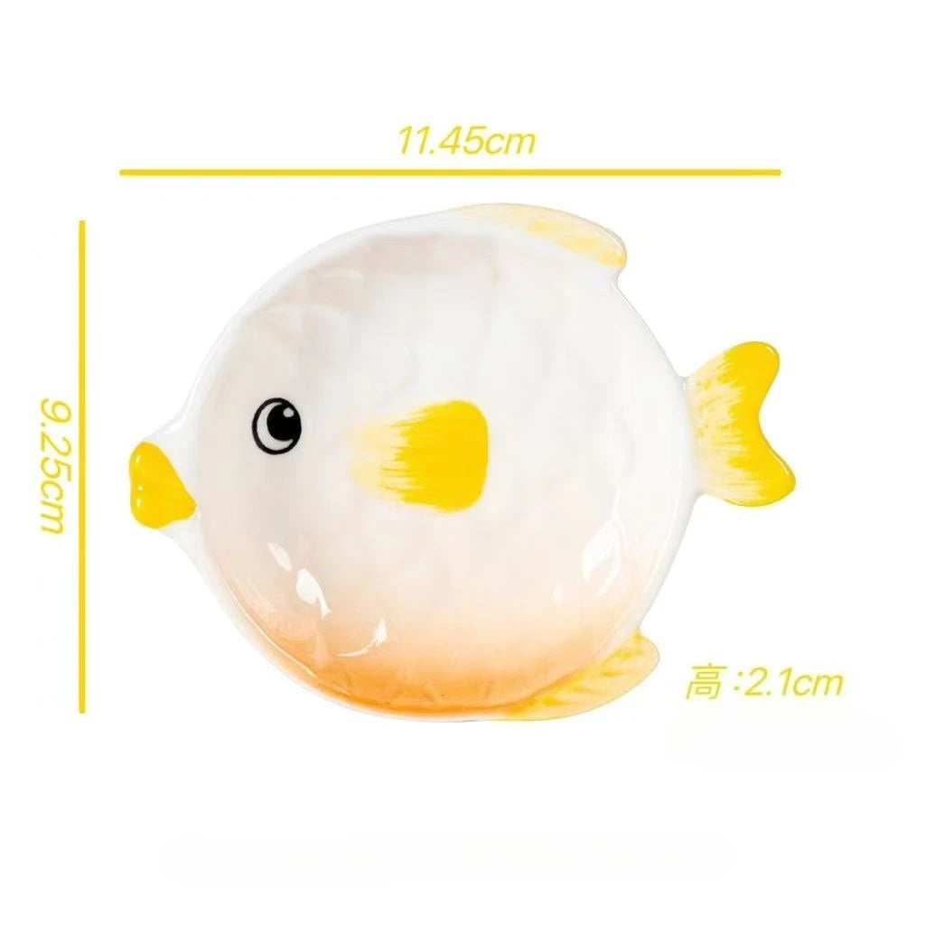 Japanese Cartoon Fish Ceramic Plate
