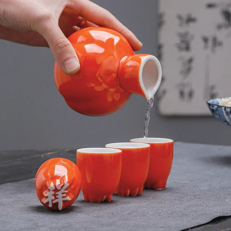 Japanese Ceramic Sake Pot Set