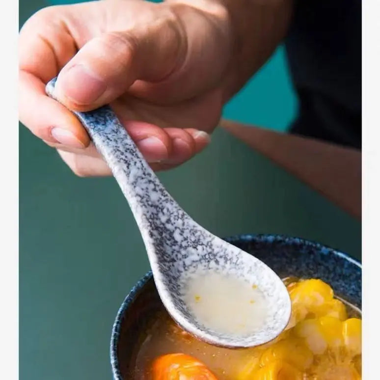 Japanese Ceramic Soup Spoon