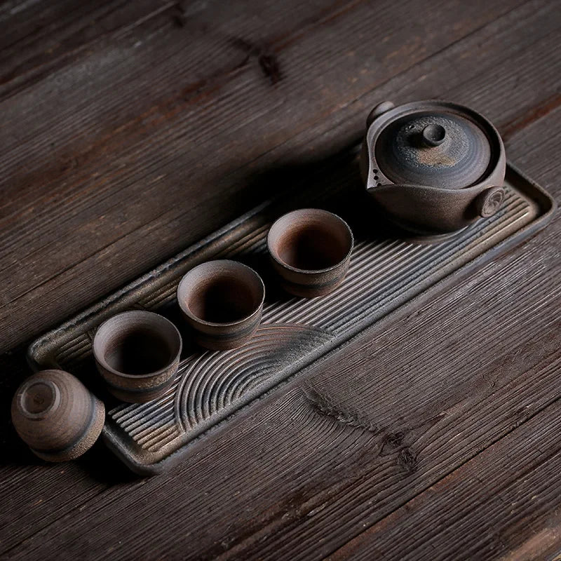 Japanese Crude Ceramic Tea Set