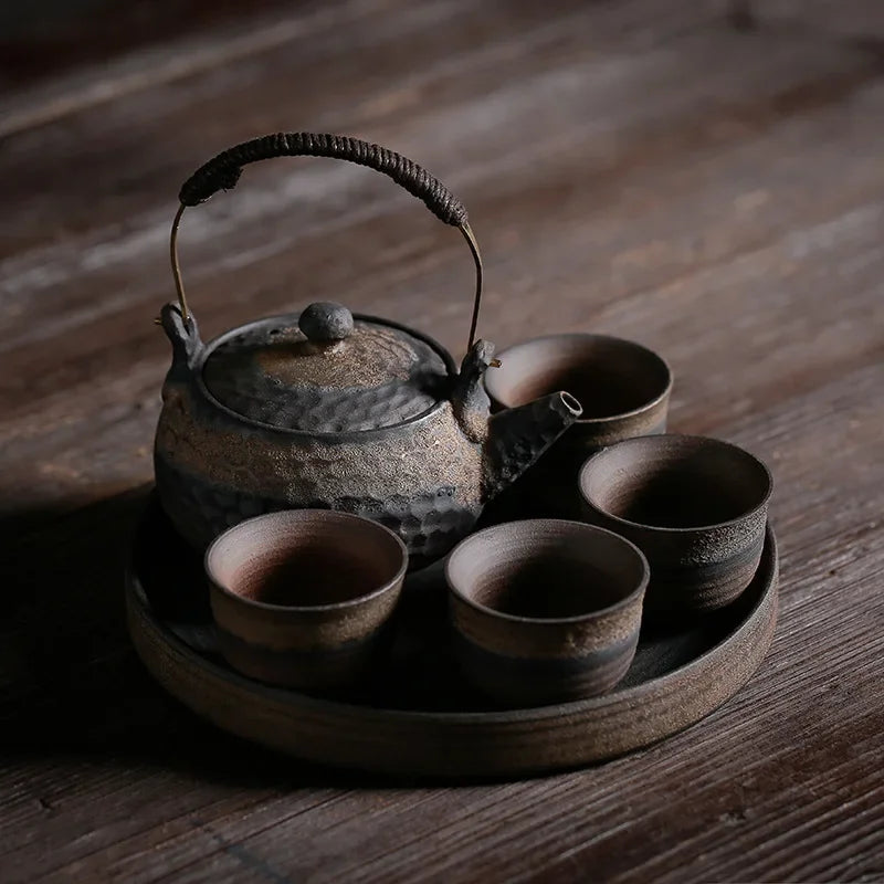 Japanese Crude Ceramic Tea Set