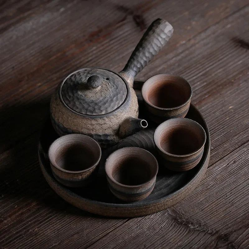 Japanese Crude Ceramic Tea Set