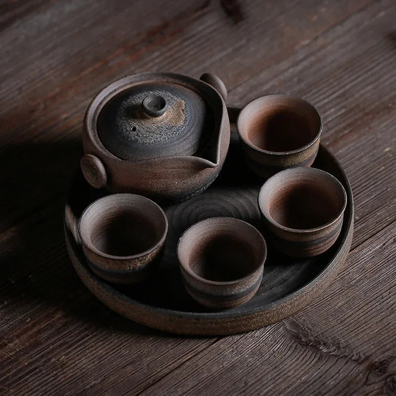 Japanese Crude Ceramic Tea Set