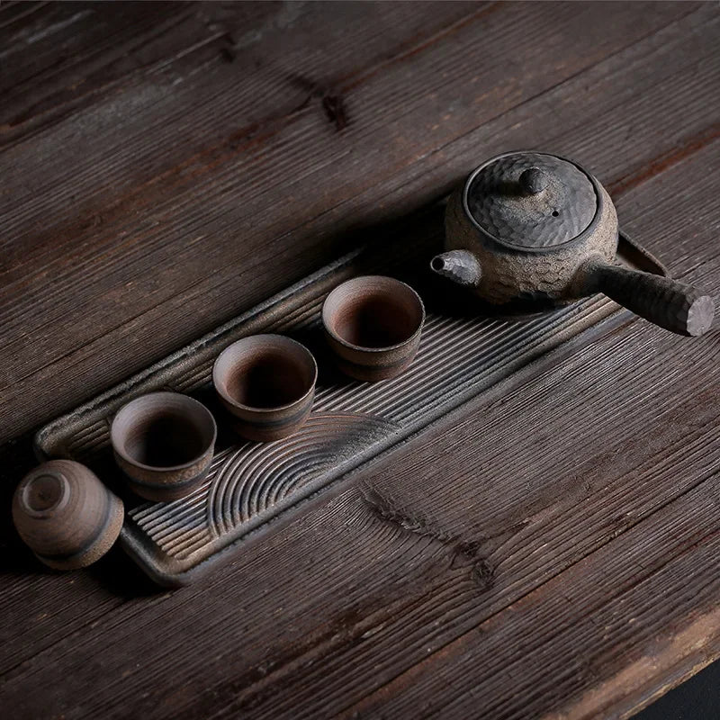 Japanese Crude Ceramic Tea Set