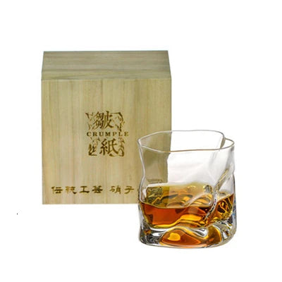 Japanese Edo Crumbled Paper Design Whisky Glass