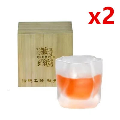 Japanese Edo Crumbled Paper Design Whisky Glass
