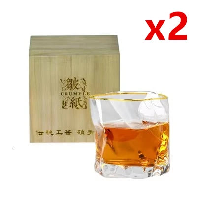 Japanese Edo Crumbled Paper Design Whisky Glass