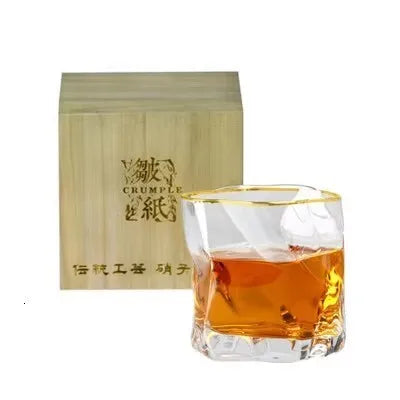 Japanese Edo Crumbled Paper Design Whisky Glass